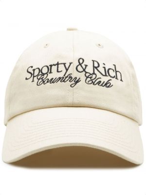 Biała czapka bawełniana Sporty And Rich