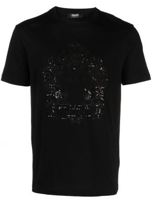 T-shirt aus baumwoll Versace schwarz