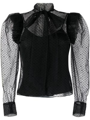 Μπλούζα από διχτυωτό Karl Lagerfeld μαύρο
