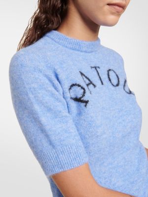 Sweter z alpaki żakardowy Patou niebieski