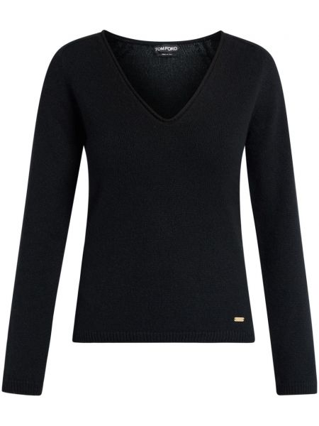 Kašmírový svetr s výstřihem do v Tom Ford černý