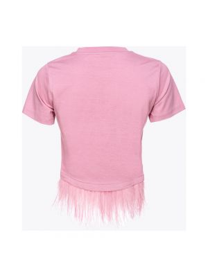 Koszulka w piórka Pinko różowa