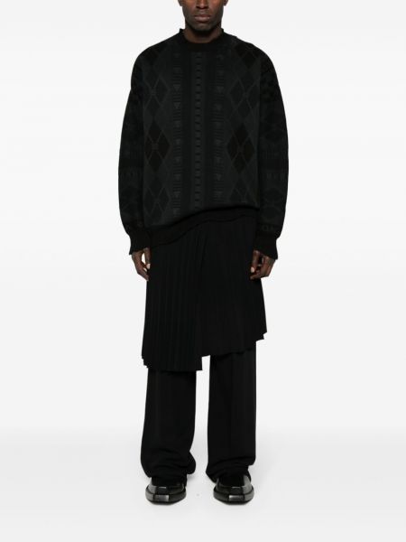 Sweter z przetarciami żakardowy Balenciaga szary