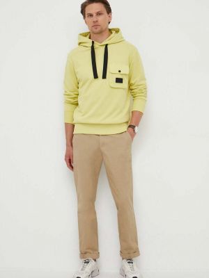 Pamučna hoodie s kapuljačom Calvin Klein Jeans zelena