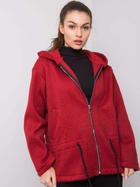 Kabát s kapucňou Fashionhunters červená