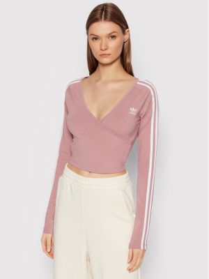 Majica slim fit Adidas ružičasta