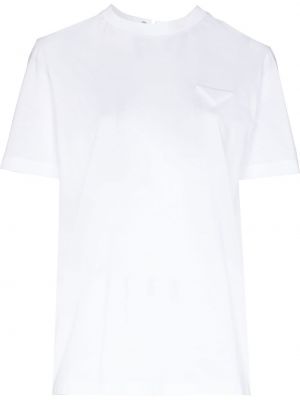 Кружевная футболка на шнуровке Prada, белая
