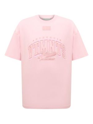 Хлопковая футболка Vtmnts розовая