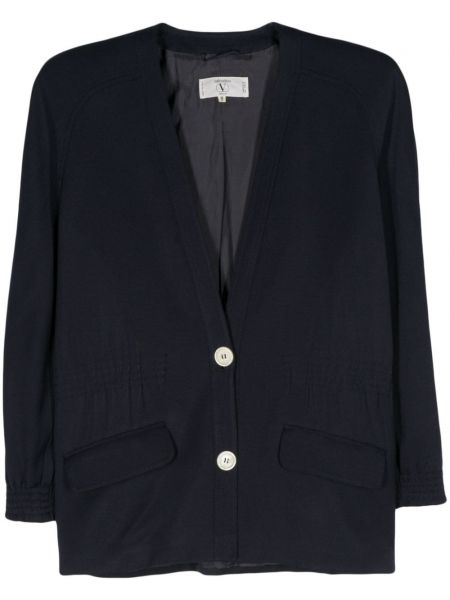 Jachetă lungă de lână Valentino Garavani Pre-owned albastru