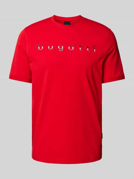 Koszulka z nadrukiem Bugatti czerwona