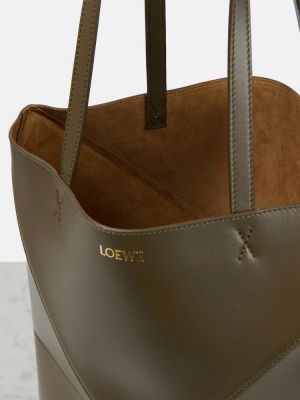 Kožená nákupná taška Loewe zelená