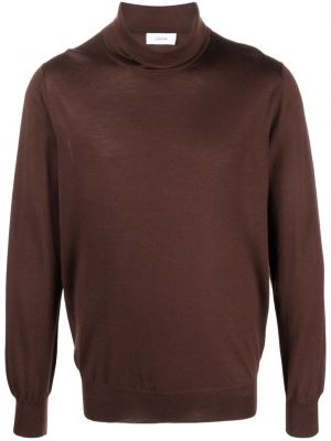 Sweter wełniany Lardini brązowy