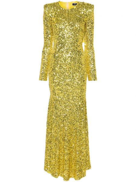 Κοκτέιλ φόρεμα Elisabetta Franchi κίτρινο