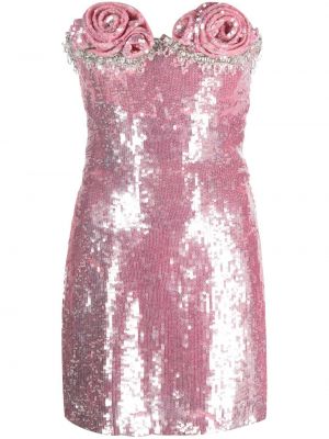 Koktejlové šaty s flitry Cristina Savulescu růžové