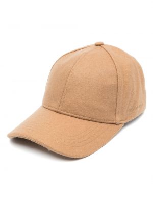 Veltinio siuvinėtas kepurė su snapeliu Woolrich ruda