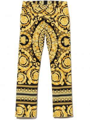 Printti straight leg-farkut tytöille Versace Kids musta