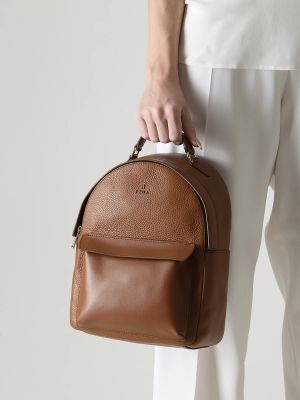 Кожаный рюкзак Furla коричневый