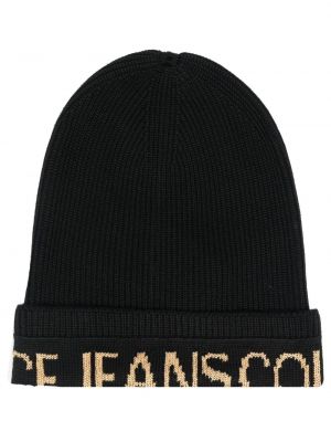 Вълнена шапка Versace Jeans Couture черно