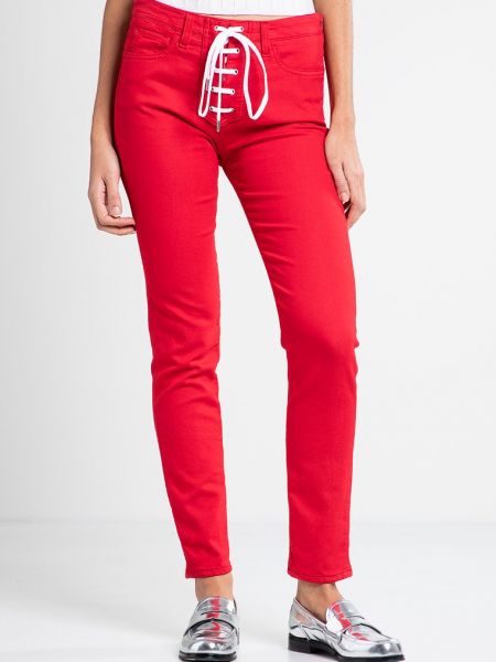 Proste jeansy Love Moschino czerwone