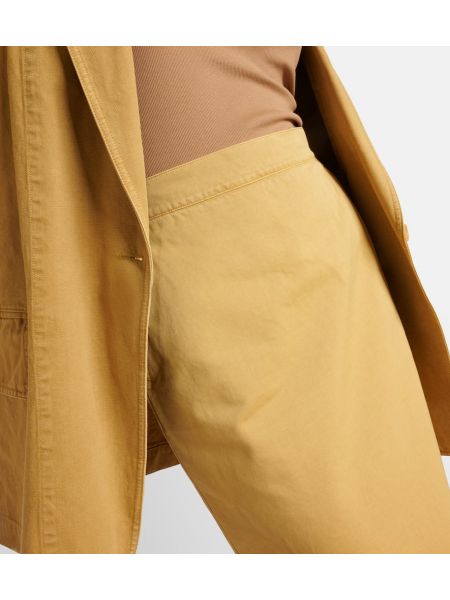 Falda midi de algodón Max Mara amarillo