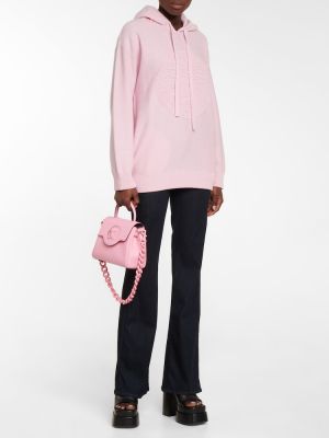 Kožená shopper kabelka Versace růžová