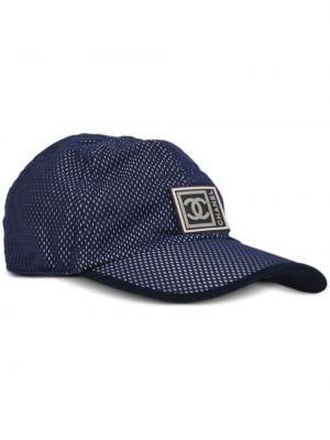 Kapa s šiltom z mrežo Chanel Pre-owned modra