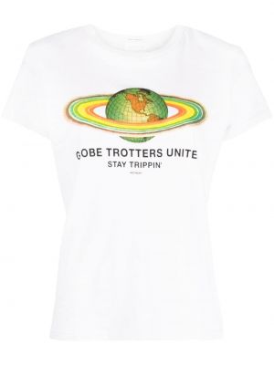 Памучна тениска от джърси Mother бяло