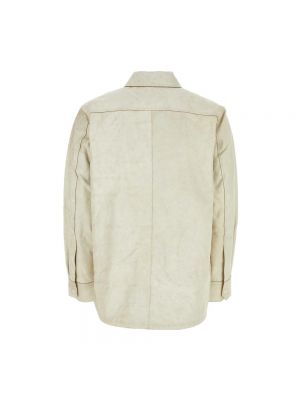 Camisa de cuero elegante Helmut Lang blanco