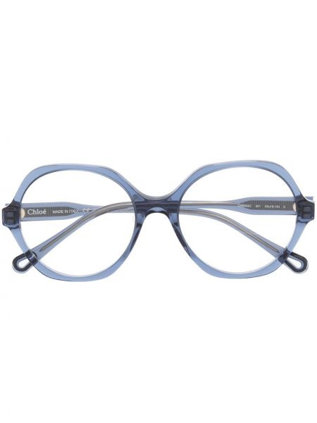 Oversized läpinäkyvät silmälasit Chloé Eyewear sininen