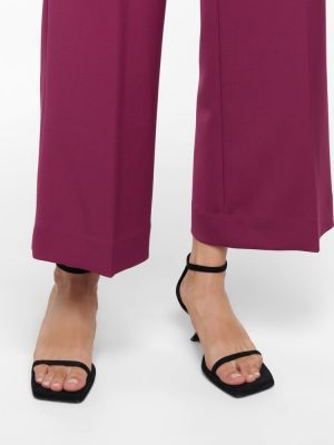 Kalhoty s vysokým pasem relaxed fit Victoria Victoria Beckham fialové