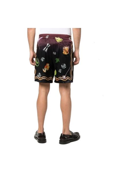 Pantalones cortos de seda Casablanca negro