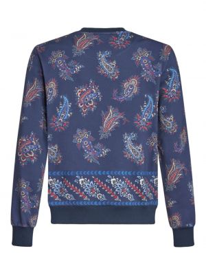 Raštuotas medvilninis džemperis su paisley raštu Etro mėlyna