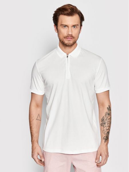 Тениска с копчета Selected Homme бяло