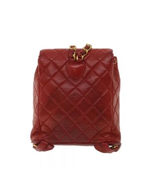 Plecak skórzany Chanel Vintage czerwony