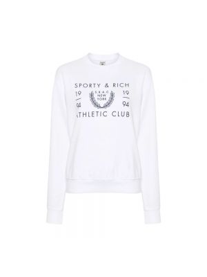 Bluza bawełniana z okrągłym dekoltem Sporty And Rich biała