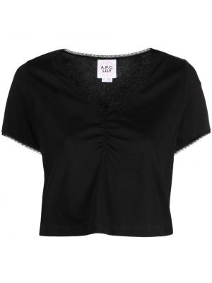 Bavlnené tričko A.p.c. čierna