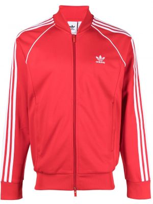 Sweat zippé à motif géométrique Adidas rouge