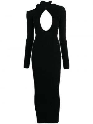 Asimetrična dolga obleka Ssheena črna
