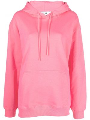 Hoodie con stampa Msgm rosa