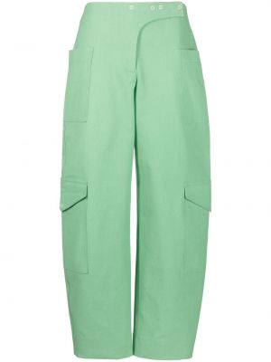 Pantalon cargo slim avec poches Ganni vert