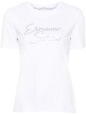 Koszulka z kryształkami Ermanno Scervino biała