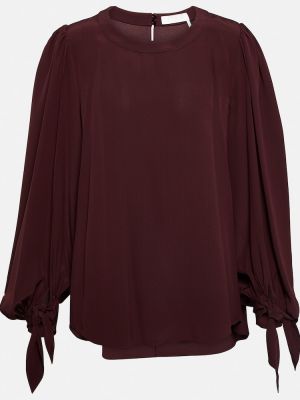 Blusa de seda de crepé Chloé violeta