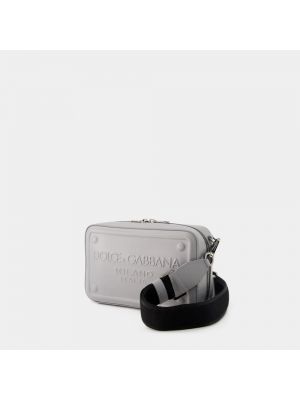 Bolso cruzado de cuero Dolce & Gabbana gris