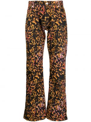 Pantaloni din bumbac cu imagine cu imprimeu abstract Palmer