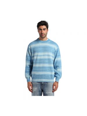 Sweter z okrągłym dekoltem President’s niebieski