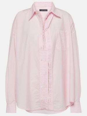 Хлопковая рубашка Y Project розовая