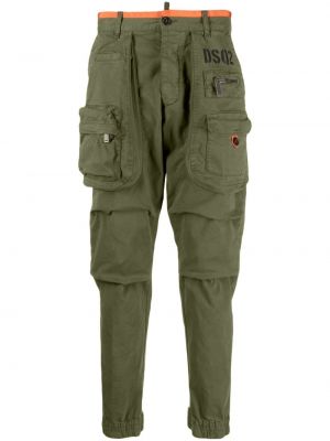 Pantaloni din bumbac cu imagine Dsquared2 verde