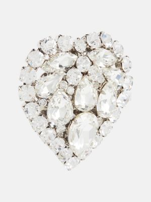 Szív mintás kristály fülbevaló Alessandra Rich ezüstszínű