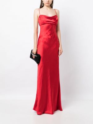 Satynowa sukienka wieczorowa Rachel Gilbert czerwona