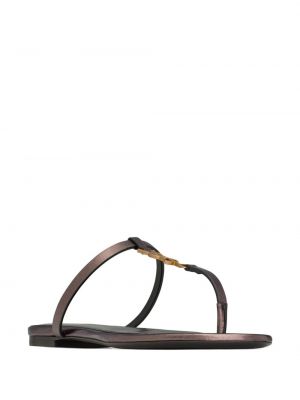 Leder sandale Saint Laurent